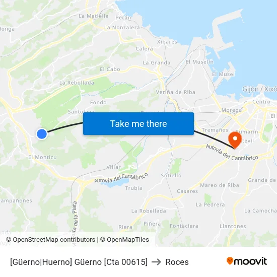 [Güerno|Huerno]  Güerno [Cta 00615] to Roces map