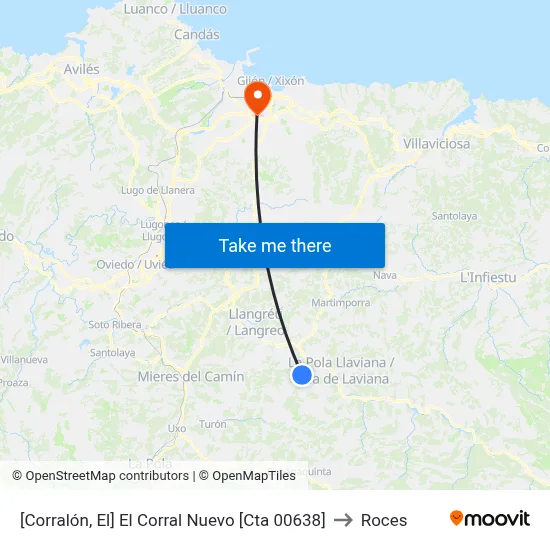 [Corralón, El]  El Corral Nuevo [Cta 00638] to Roces map