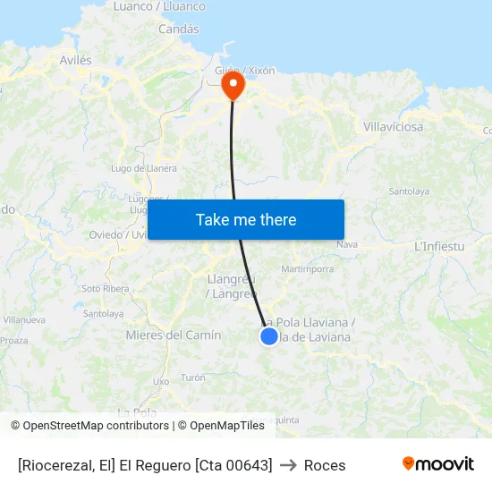 [Riocerezal, El]  El Reguero [Cta 00643] to Roces map