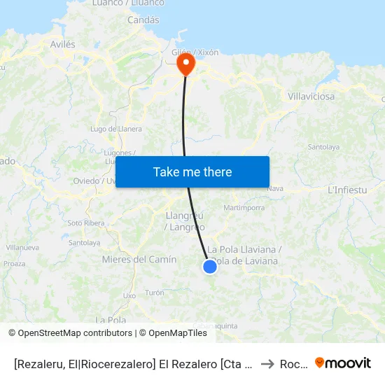 [Rezaleru, El|Riocerezalero]  El Rezalero [Cta 00650] to Roces map