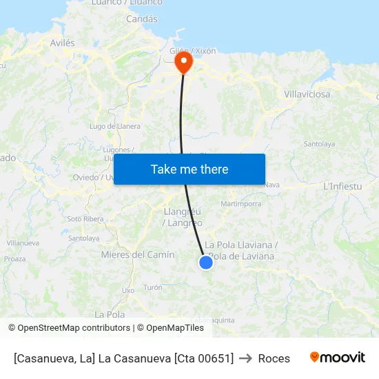 [Casanueva, La]  La Casanueva [Cta 00651] to Roces map