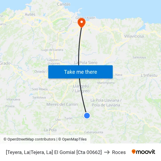 [Teyera, La|Tejera, La]  El Gomial [Cta 00662] to Roces map