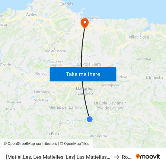 [Matiel.Les, Les|Matielles, Les]  Las Matiellas [Cta 00664] to Roces map