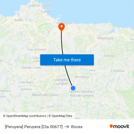 [Peruyera]  Peruyera [Cta 00677] to Roces map
