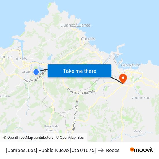 [Campos, Los]  Pueblo Nuevo [Cta 01075] to Roces map