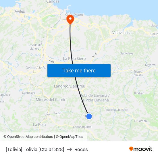 [Tolivia]  Tolivia [Cta 01328] to Roces map