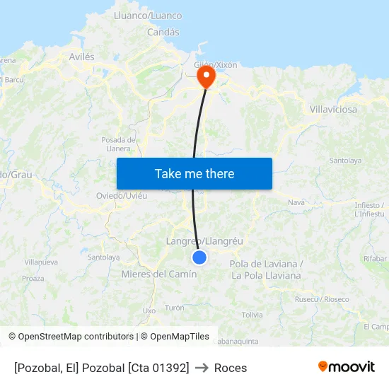 [Pozobal, El]  Pozobal [Cta 01392] to Roces map