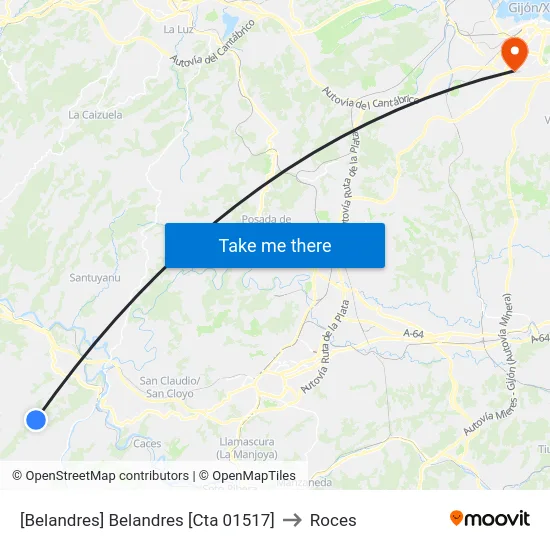 [Belandres]  Belandres [Cta 01517] to Roces map