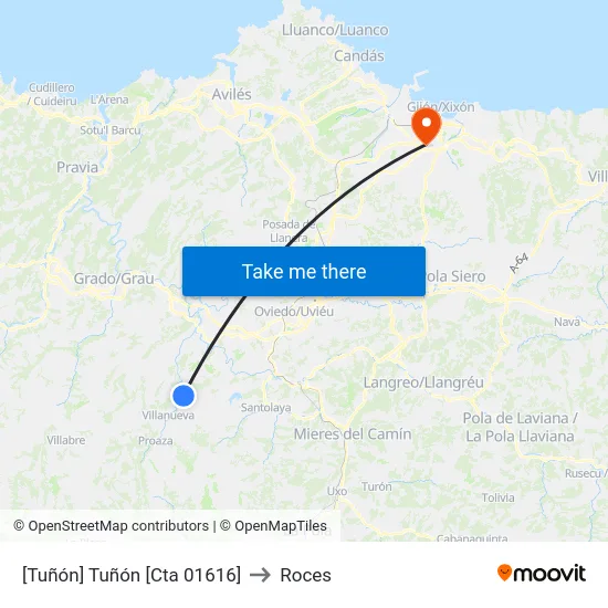 [Tuñón]  Tuñón [Cta 01616] to Roces map