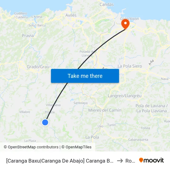 [Caranga Baxu|Caranga De Abajo]  Caranga Baxu [Cta 01623] to Roces map