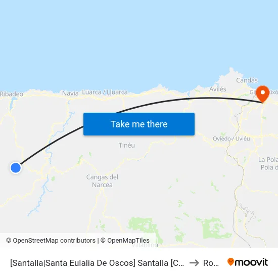 [Santalla|Santa Eulalia De Oscos]  Santalla [Cta 01727] to Roces map