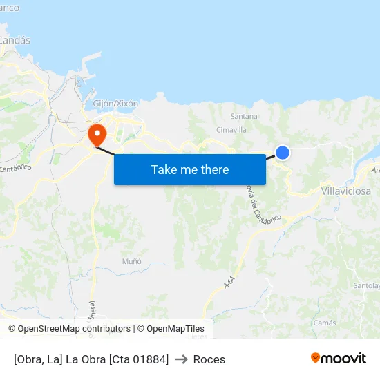 [Obra, La]  La Obra [Cta 01884] to Roces map