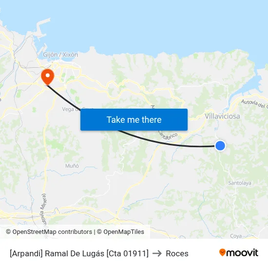 [Arpandi]  Ramal De Lugás [Cta 01911] to Roces map