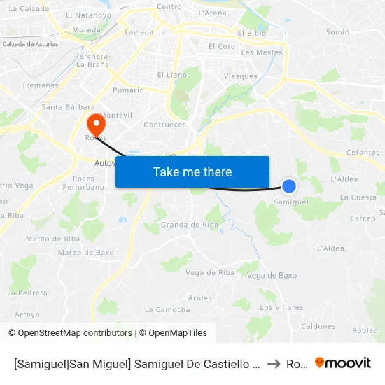 [Samiguel|San Miguel]  Samiguel De Castiello - La Nisal [Cta 02028] to Roces map