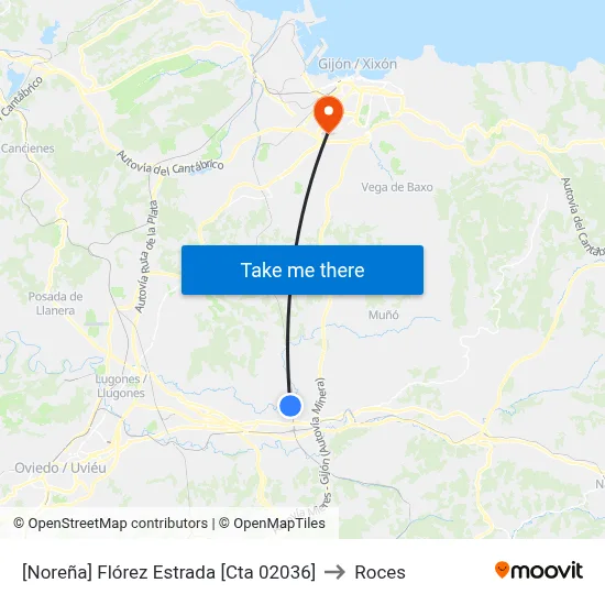 [Noreña]  Flórez Estrada [Cta 02036] to Roces map