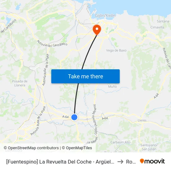 [Fuentespino]  La Revuelta Del Coche - Argüelles [Cta 02042] to Roces map