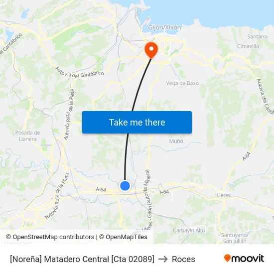 [Noreña]  Matadero Central [Cta 02089] to Roces map