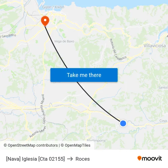 [Nava]  Iglesia [Cta 02155] to Roces map
