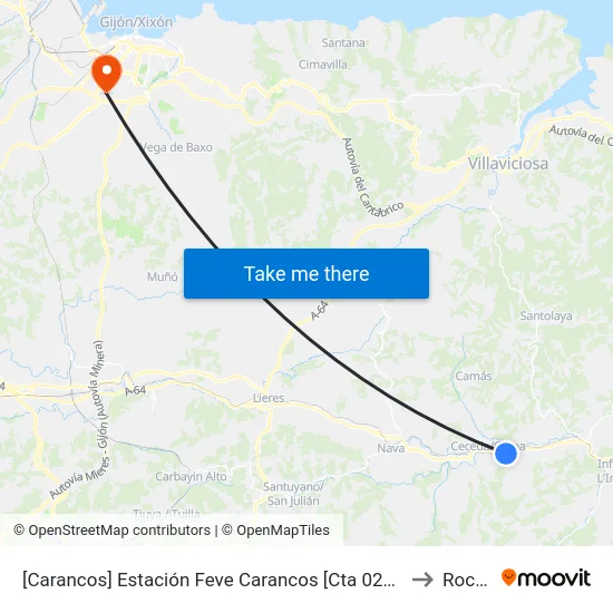 [Carancos]  Estación Feve Carancos [Cta 02160] to Roces map