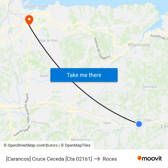 [Carancos]  Cruce Ceceda [Cta 02161] to Roces map