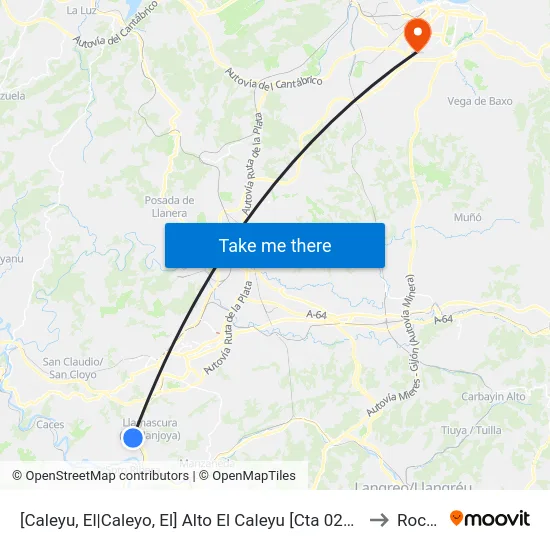 [Caleyu, El|Caleyo, El]  Alto El Caleyu [Cta 02648] to Roces map
