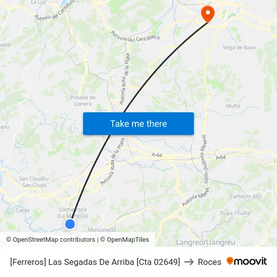 [Ferreros]  Las Segadas De Arriba [Cta 02649] to Roces map