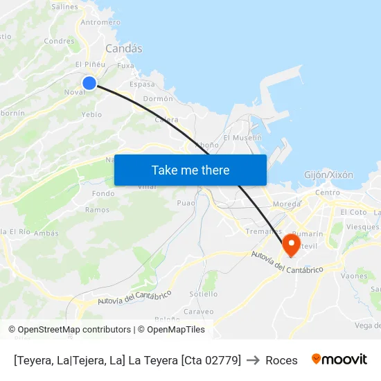 [Teyera, La|Tejera, La]  La Teyera [Cta 02779] to Roces map