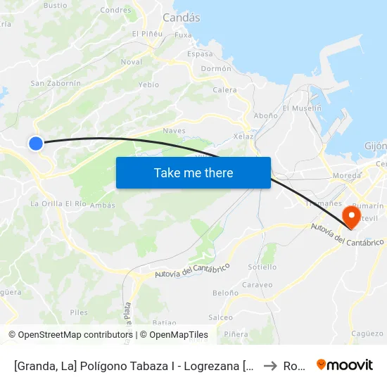 [Granda, La]  Polígono Tabaza I - Logrezana [Cta 02825] to Roces map