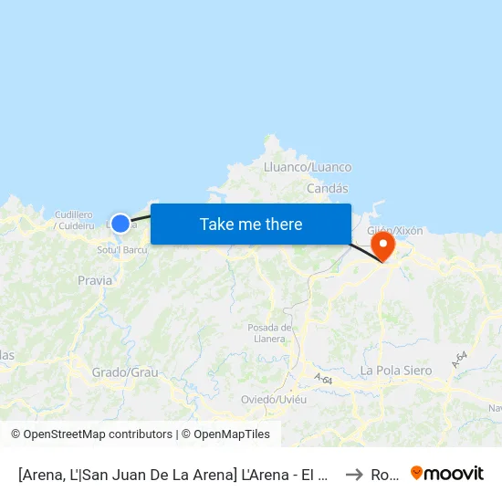 [Arena, L'|San Juan De La Arena]  L'Arena - El Muro [Cta 02923] to Roces map