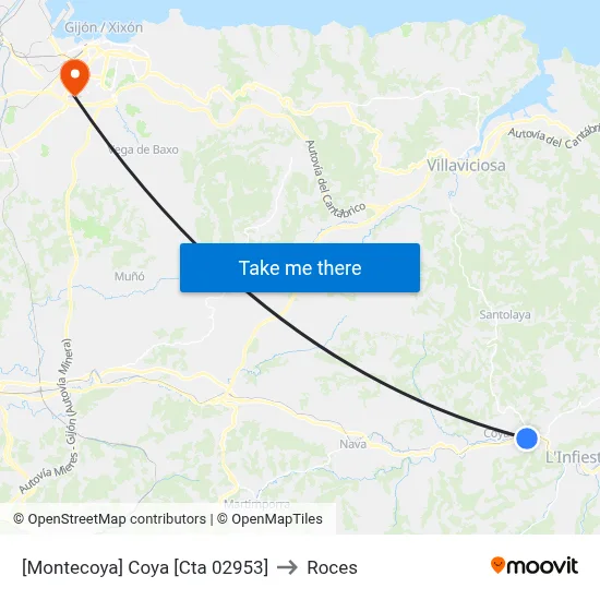 [Montecoya]  Coya [Cta 02953] to Roces map