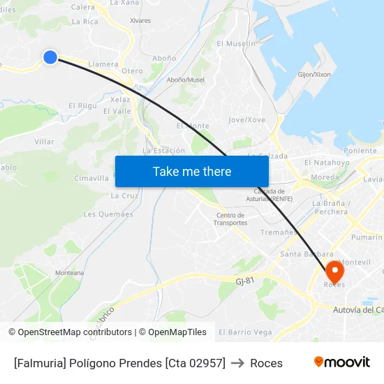 [Falmuria]  Polígono Prendes [Cta 02957] to Roces map