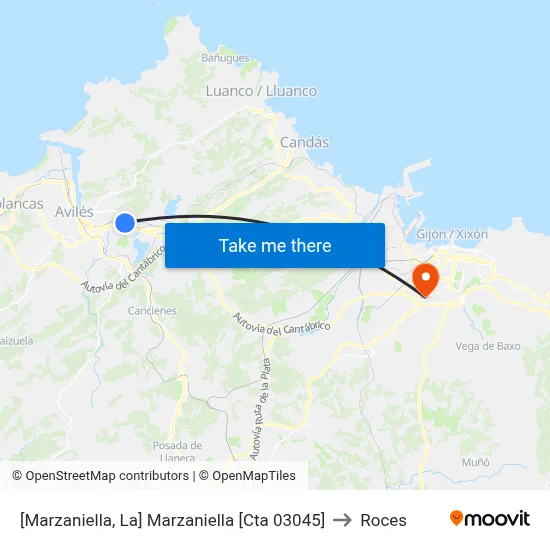 [Marzaniella, La]  Marzaniella [Cta 03045] to Roces map
