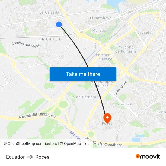 Ecuador to Roces map