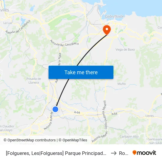 [Folgueres, Les|Folgueras]  Parque Principado [Cta 03483] to Roces map