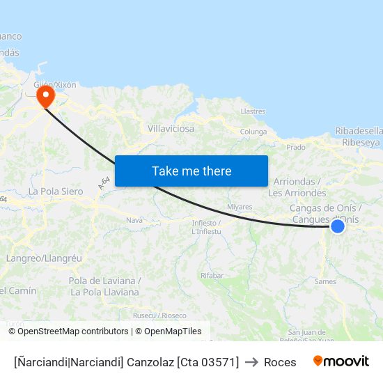 [Ñarciandi|Narciandi]  Canzolaz [Cta 03571] to Roces map