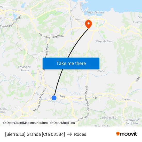 [Sierra, La]  Granda [Cta 03584] to Roces map