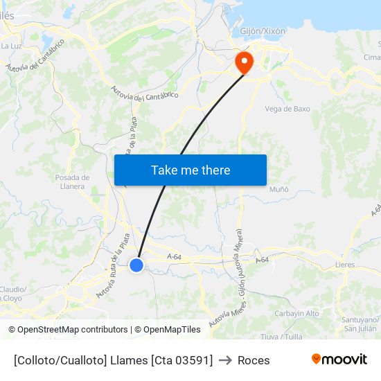 [Colloto/Cualloto]  Llames [Cta 03591] to Roces map