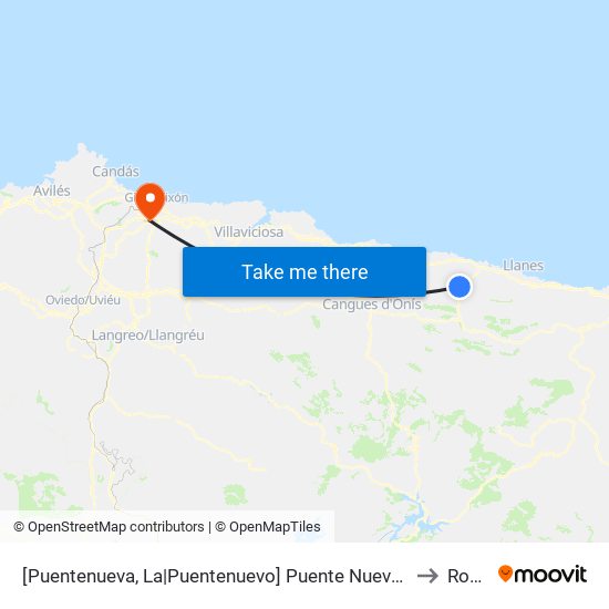 [Puentenueva, La|Puentenuevo]  Puente Nuevo [Cta 03774] to Roces map