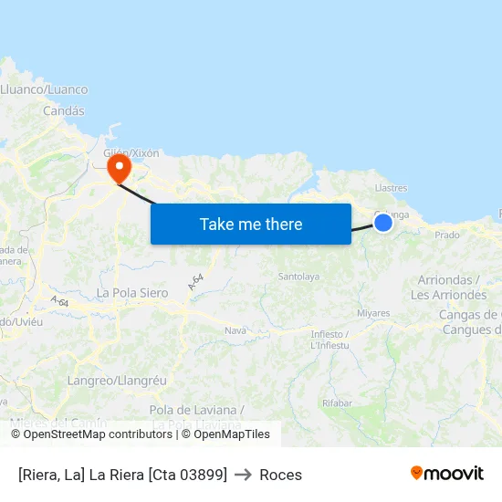 [Riera, La]  La Riera [Cta 03899] to Roces map