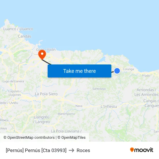 [Pernús]  Pernús [Cta 03993] to Roces map