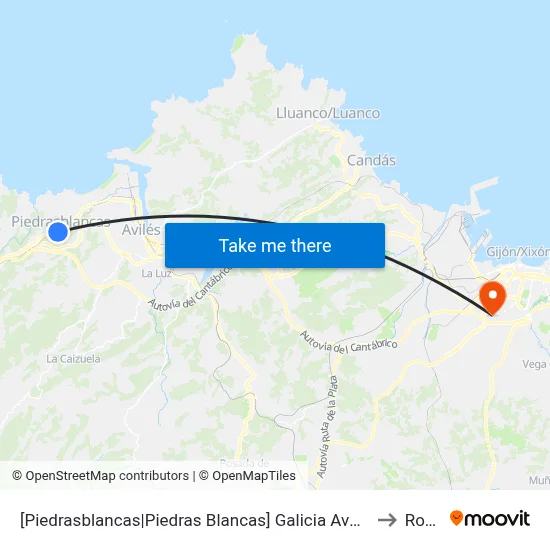 [Piedrasblancas|Piedras Blancas]  Galicia Avda [Cta 04298] to Roces map