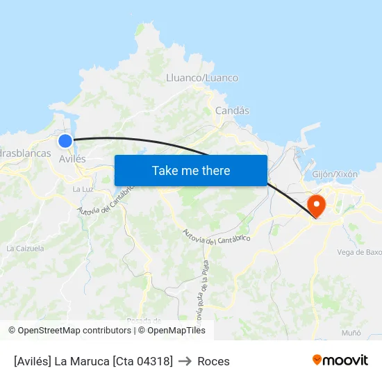 [Avilés]  La Maruca [Cta 04318] to Roces map
