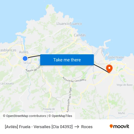[Avilés]  Fruela - Versalles [Cta 04392] to Roces map