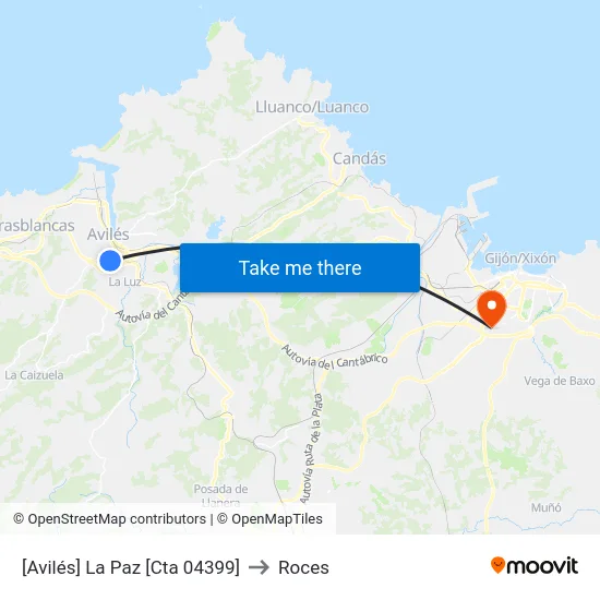 [Avilés]  La Paz [Cta 04399] to Roces map