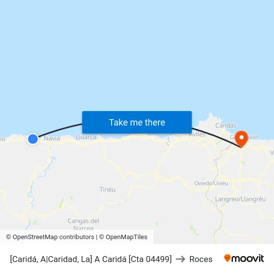 [Caridá, A|Caridad, La]  A Caridá [Cta 04499] to Roces map