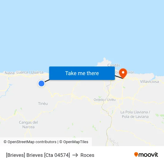 [Brieves]  Brieves [Cta 04574] to Roces map