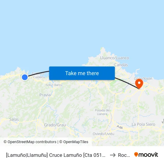[Lamuño|Llamuñu]  Cruce Lamuño [Cta 05169] to Roces map