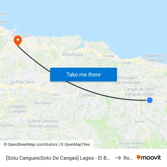 [Sotu Cangues|Soto De Cangas]  Lagos - El Bosque [Cta 21427] to Roces map