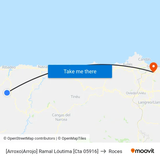 [Arroxo|Arrojo]  Ramal Lóutima [Cta 05916] to Roces map