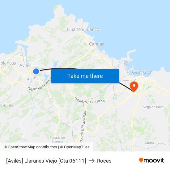 [Avilés]  Llaranes Viejo [Cta 06111] to Roces map